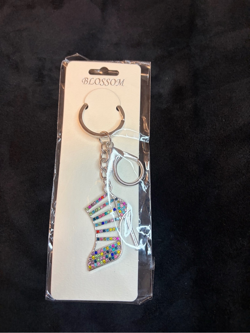 Blossom Multicolor Crystal High Heel Key & Card Holder Keychain